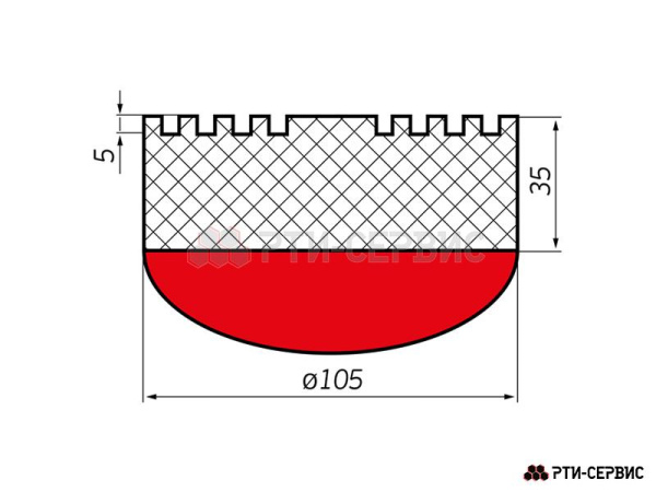 Накладка резиновая на домкрат подкатной ø105 h35 1002