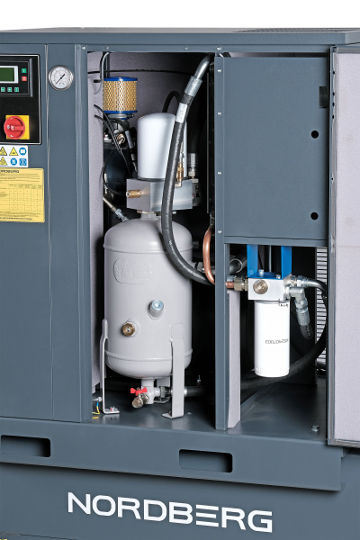 Компрессор винтовой, 15 кВт, 10 бар, 2100 л/мин, ресивер 500 л, осушитель ncs500/2100-10d