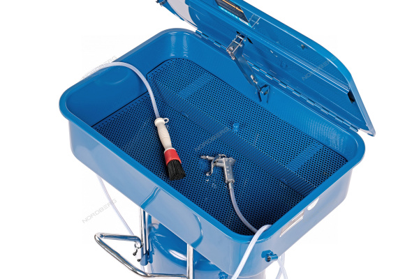 Установка для мойки деталей 50л с пневмо насосом и бочкой 65л nw80m