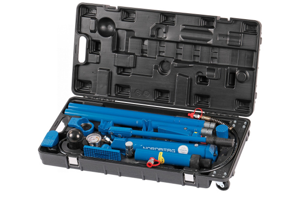 Растяжка рихтовочная c манометром в кейсе, усилие 10 т, 15 предметов n3811