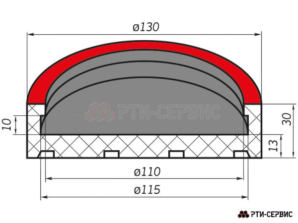 Накладка резиновая для подъемников ЗАО inch (Дюйм)ДАРЗinch (Дюйм) 1007