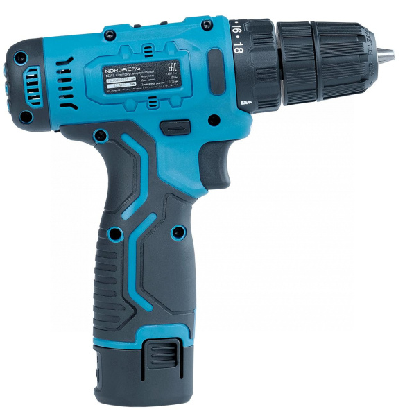 Шуруповерт аккумуляторный, макс. Ø сверла 10 мм, 12 В, 30 Нм, с 1 аккумулятором и зарядным устройством ne103k