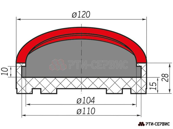 Накладка резиновая для подъемников inch (Дюйм)Ravaglioliinch (Дюйм) mid+ 1038