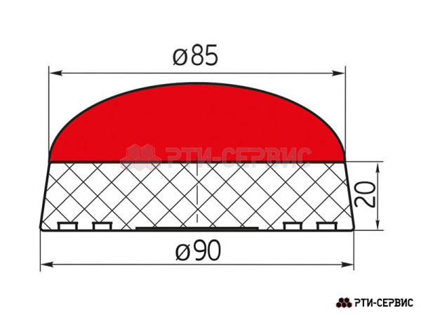 Накладка резиновая на домкрат подкатной ø85 h20 1072