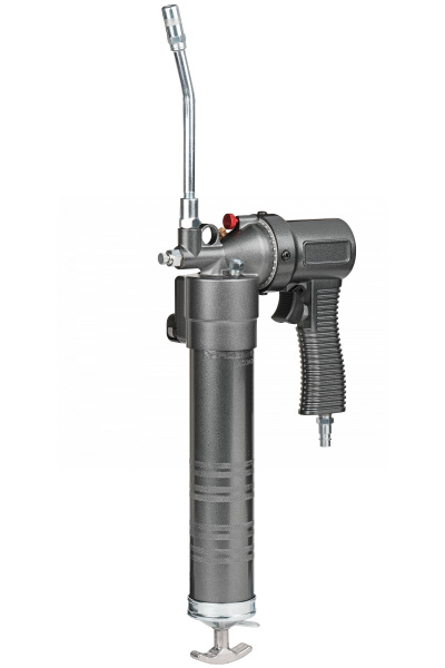 Шприц плунжерный пневматический для густой смазки с быстросъёмным соединением головки на тубу и поворотом рукоятки, 400 мл no3402