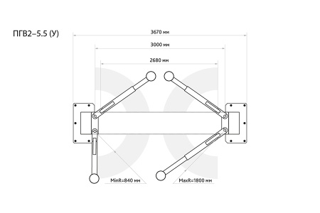 Подъемник 2-х стоечный с верхней связью, 5.5 т., ПГВ2-5.5 (У) 380В пгв2-5.5 (у)