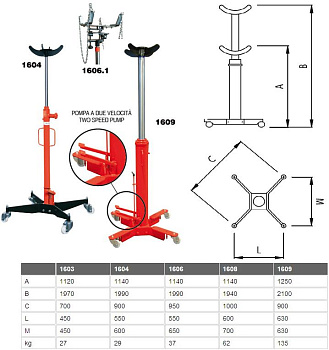 Трансмиссионная стойка 1000 кг, RAL3002, APAC 72886