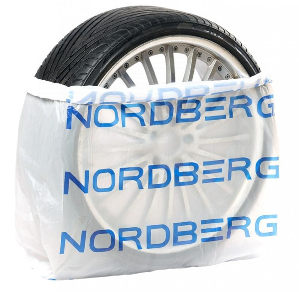 Пакеты для шин ПНД 110х110 см, 15 мкм, белые с логотипом NORDBERG, 100 шт. ntsb1115w