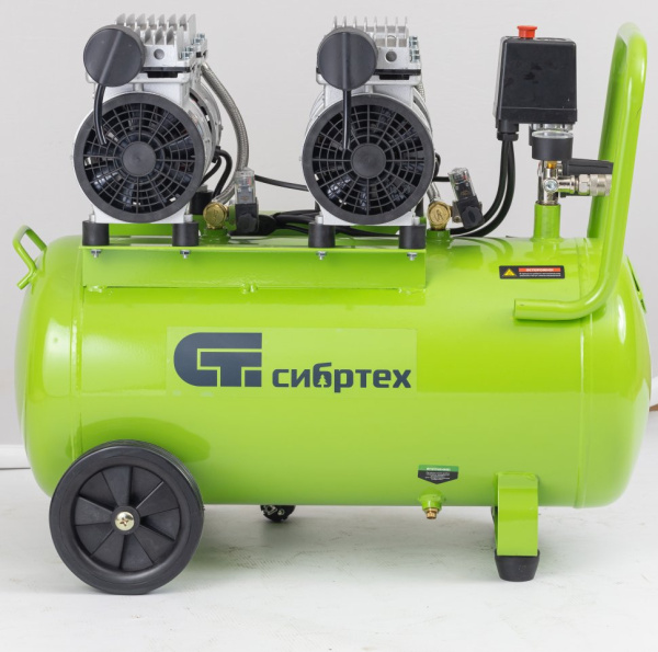 Компрессор безмаслянный малошумный МБ 2000/50, 2000 Вт, 50л, 300 л/мин// Сибртех 58007