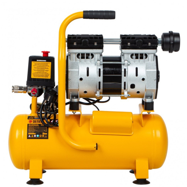 Компрессор DLS650/10 безмаслянный малошумный 650 Вт, 120 л/мин,ресивер 10 л// Denzel 58021