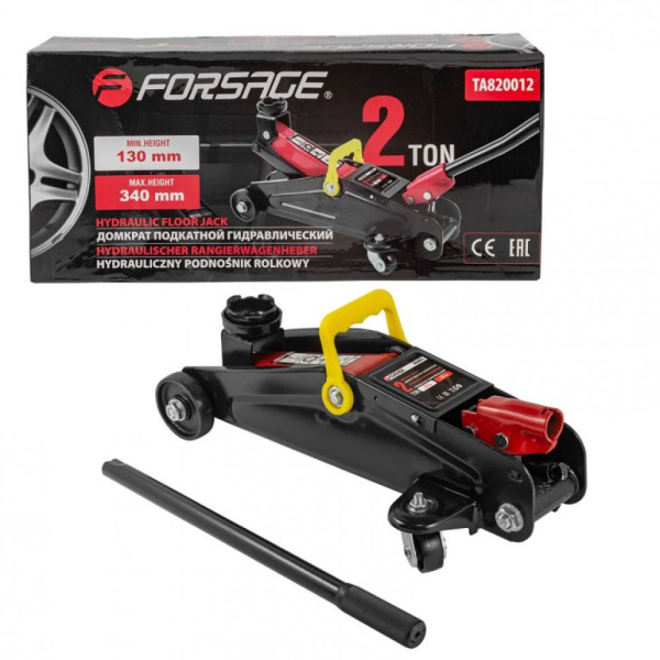 Домкрат подкатной гидравлический 2т (h min 130мм, h max 340мм) f-ta820012