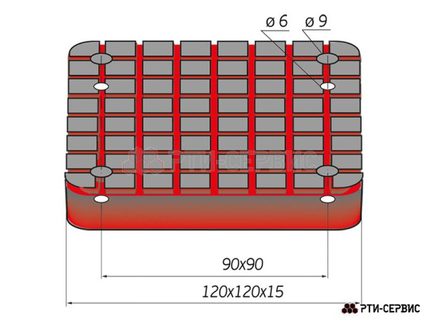 Накладка резиновая для подъемников inch (Дюйм)Trommelberginch (Дюйм) 1012