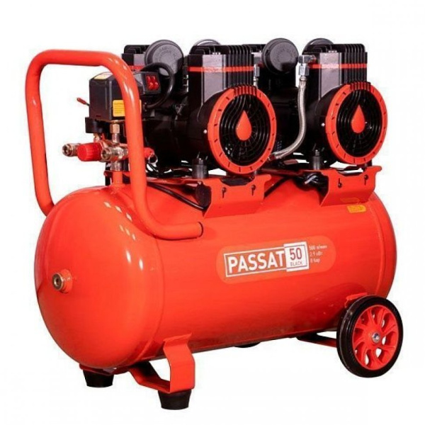 Компрессор PASSAT-50 BLACK тихий, без масл. 2 режима работы (45л, 500л/мин, 2.9кВт) 31401