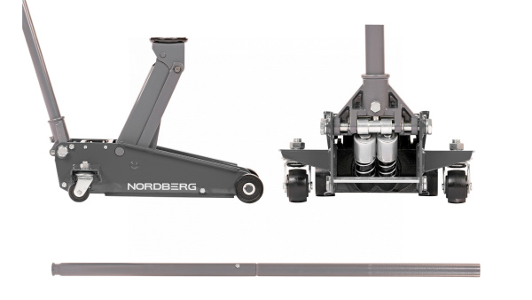 Домкрат подкатной 3 т с резиновой насадкой, быстрый подъем n32030g