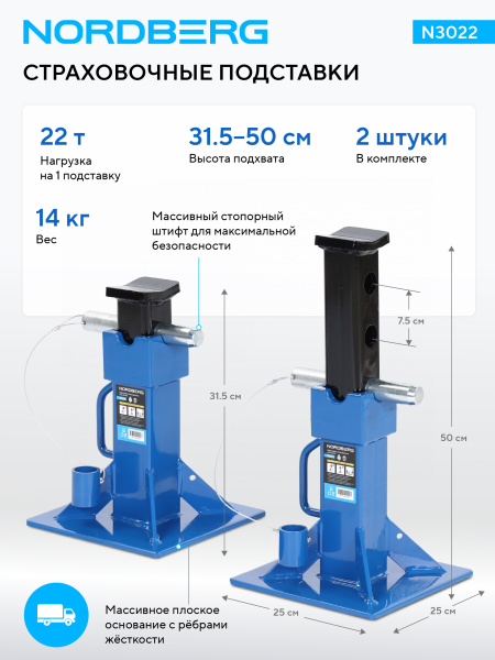 Подставка страховочная 22 т, 2 шт. n3022
