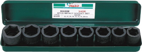 Набор ударных торцевых головок 1/2inch (Дюйм) Hans, 84609M 84609m