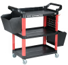 Тележка инструментальная, 3 пластиковые полки, красная t3