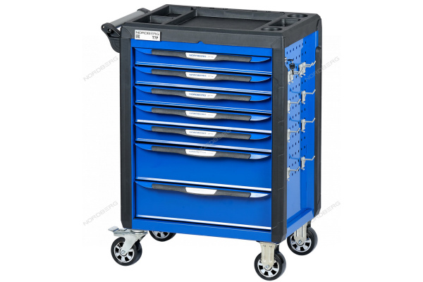 Тележка NORDBERG 7 выдвижных ящиков с набором инструментов TOLSEN BOXER, 157 предметов t7p(b)+tt85415-157