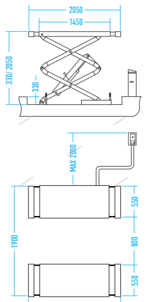 Подъемник ножничный 3,5 т, с адаптерами для SUV автомобилей, 220 В n631-3,5_220(+suv)