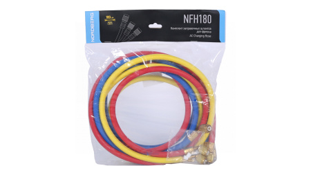 Шланг заправочный для фреона, 1,8 м (комплект 3 шт.) nfh180