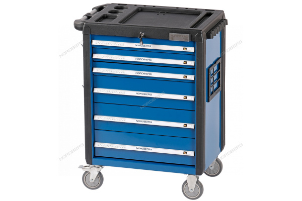 Тележка NORDBERG 6 выдвижных ящиков с набором инструментов TOLSEN BOXER, 157 предметов t6n(b)+tt85415-157