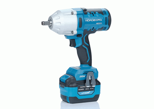 Гайковерт аккумуляторный, 1/2inch (Дюйм), 20 В, 1000 Нм, с аккумулятором 6А и зарядным устройством ne810k