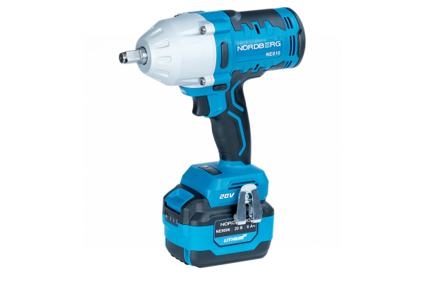 Гайковерт аккумуляторный, 1/2inch (Дюйм), 20 В, 1000 Нм, с аккумулятором 6А и зарядным устройством ne810k