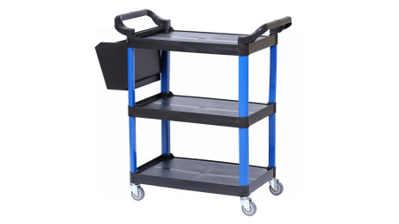 Тележка инструментальная, 3 пластиковые полки, синяя t31b