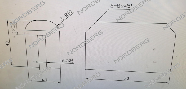 Блок скольжения для N4120A-4T new NORDBERG TPF4A-200-12 tpf4a-200-12