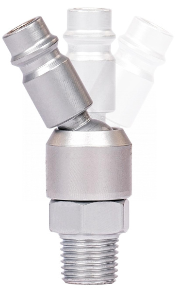 Переходник inch (Дюйм)папаinch (Дюйм) быстросъемный - резьба M1/4inch (Дюйм) с шарниром npm22s