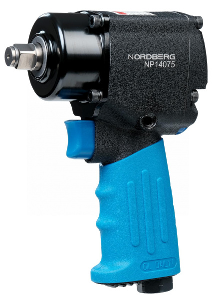 Пневмогайковерт ударный 1/2inch (Дюйм), 680 Нм, укороченный, с тремя головками в кейсе np14075k