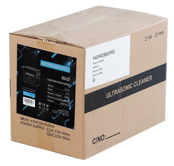 Ультразвуковая ванна с подогревом, 4,5 л nu45d