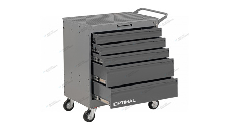 Тележка инструментальная, 5 выдвижных серых ящиков nt225 7012/7015