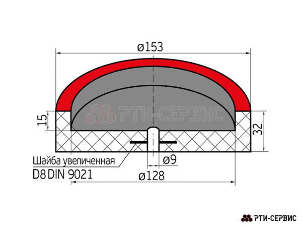 Накладка резиновая для подъемников inch (Дюйм)A.G.M.inch (Дюйм) 1029