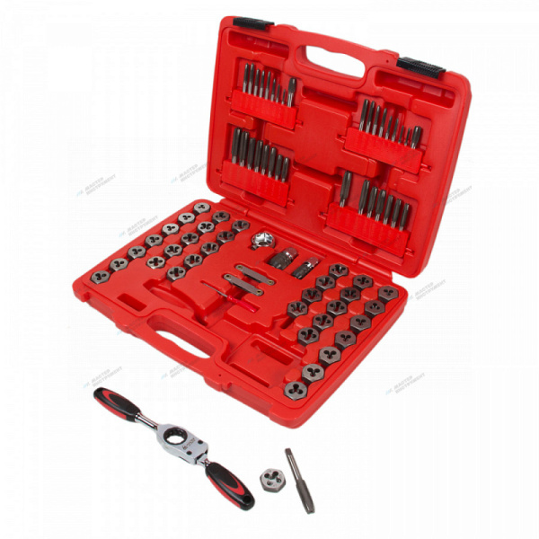 Набор метчиков и плашек SK-5 M3-M12, 1/8inch (Дюйм)inch (Дюйм)-1/2inch (Дюйм)inch (Дюйм), кейс, 75 предметов 351-00075c