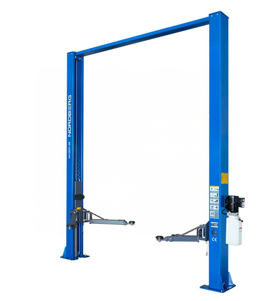Подъемник двухстоечный 4 т, верхняя синхронизация, 380 В, синий n4120h1-4b_380