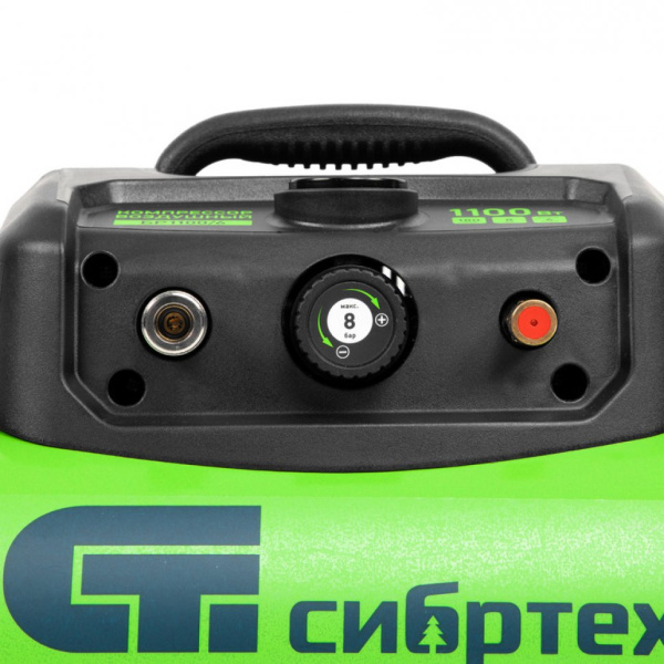 Компрессор воздушный безмаслянный БР 1100/6 1100Вт, ресивер 6 литров, 180 л/мин// Сибртех 58059