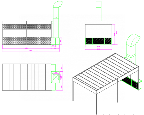 Пост подготовки к окраске с колоннами nordberg nb100b