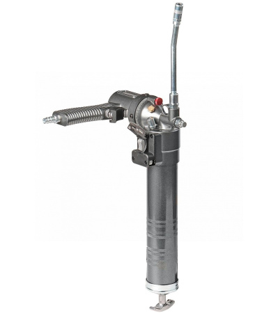 Шприц плунжерный пневматический для густой смазки с быстросъёмным соединением головки на тубу и поворотом рукоятки, 400 мл no3402