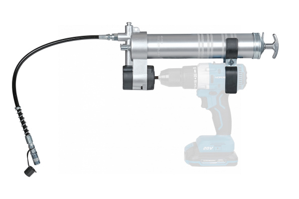 Шприц-насадка на шуруповерт, плунжерный для густой смазки, 400 мл no2501