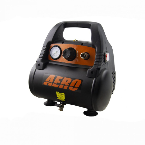 Безмасляный коаксиальный компрессор AERO 180/6 - безмасляный, 1,1кВт, 180л/мин, бак 6л (арт. 5716) 5716