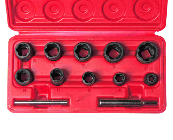 Набор головок для поврежденных болтов и гаек 8-21мм, 12 предметов (в кейсе) jtc-1321