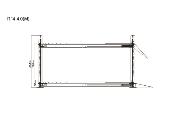 ПГ4-4.0 (М) Подъёмник4-х стоечный под сход-развал 4.0т с траверсой пг4-4.0 (м)