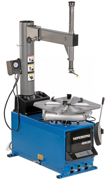 Станок шиномонтажный полуавтомат, двухскоростной, подкачка педалью, усиленный отжим, 380 В, синий 4639,5id