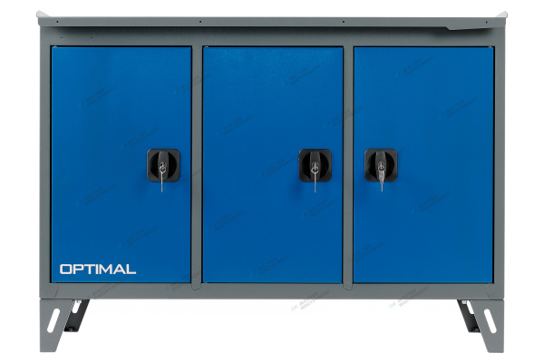 Верстак слесарный трехтумбовый, 3 синие створки nw303 7012/5005