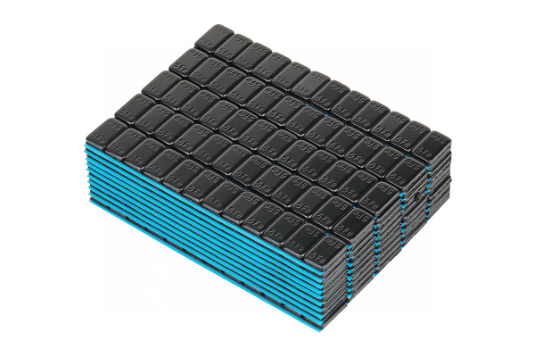 Грузики самоклеящиеся (12х5 г, L=14 см) Fe закругленные черные, 50 лент w5fr4b