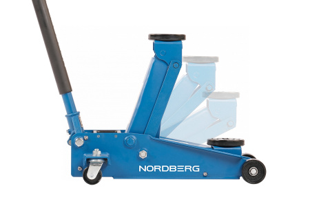 Домкрат подкатной 3 т с резиновой насадкой, быстрый подъем n3203