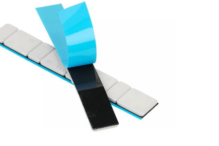 Грузики самоклеящиеся (4х5 г+4х10 г, L=14 см) Fe закругленные серые, 50 лент w510fr4g