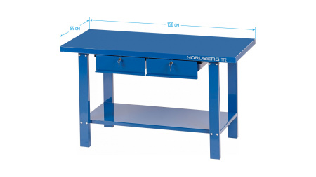 Верстак слесарный, 2 подвесных ящика tt2