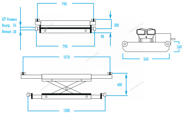 Траверса пневмогидравлическая, 2,5 т 423ta